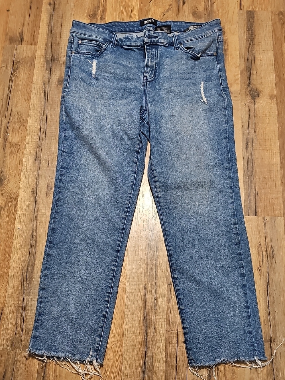 Buffalo Mid Rise Straigt Leg Jayme Distressed Jeans Size 12/32
